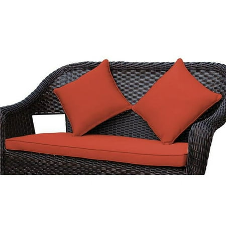 

2 in. Clark Loveseat Cushion with 2 Pillows Brick Red