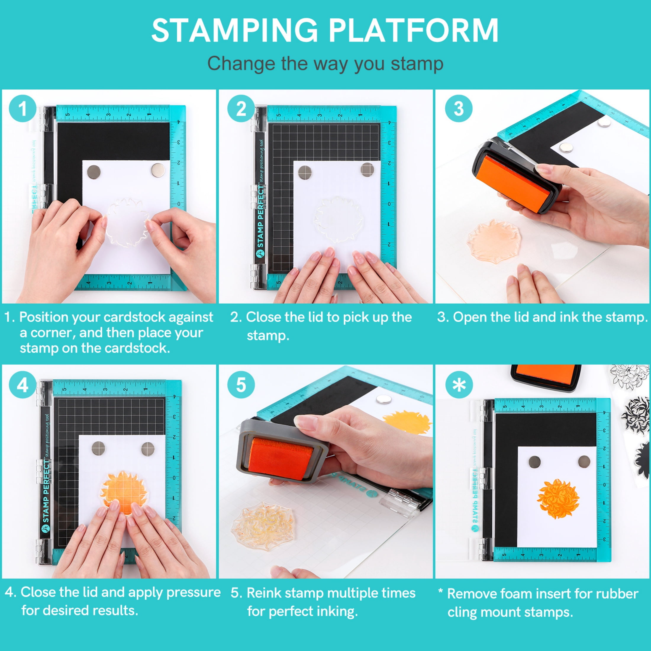 Stamp Positioning Tool - 9x7.2 inch Stamping Platform for Perfect Cardmaking,Layering & Precise Impressions