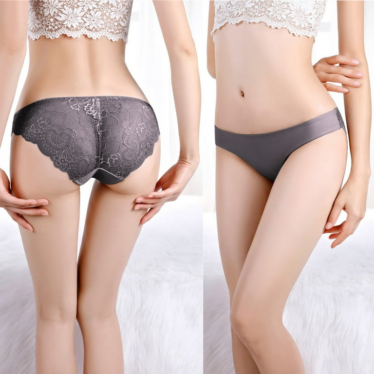 HUPOM Plus Size Underwear For Women Panties For Women Pants Casual Tie Drop  Waist Brown 2XL