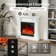 thumbnail image 5 of FURRYFECTION 35" Electric Fireplace with Mantel, Freestanding Fireplace Heater TV Stand with Adjustable 3D Flame, Remote Control, 1500W, White, 5 of 8