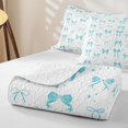 thumbnail image 4 of Erosebridal Blue Ribbon Bow Twin Quilt Set,Kawaii Stars Print Twin Coverlet Set For Girls,2-Piece, 4 of 7