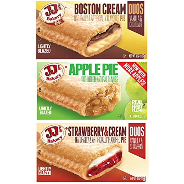 Tribeca Curations JJ's Bakery Pies Variety Pack (Strawberry Cream / Apple / Boston Cream) 12
