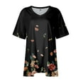 thumbnail image 4 of ADSSDQ Plus Size Women Short Sleeve Tops Summer Flowy Casual Shirt Ethnic Floral V Neck T Shirts For Women Girls' Tops, Tees & Blouses Workout Clothes Womens Fall Fashion 2024 Green 3XL, 4 of 7