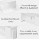 thumbnail image 4 of 5 Slots Wall Mount Toothbrush Holder with Cover for Shower, Plastic Multifunctional Toothpaste Toothbrush Organizer, 4 of 5