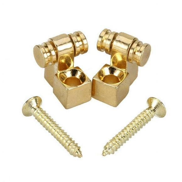 Milaget 2 Pieces Gold Guitar Roller String Tree Guide Retainer with Screw for Stress