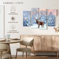 thumbnail image 4 of Elephant Stock Snowy Deer Wall Art - Horizontal Multi Panel Canvas - Living Room Wall Decor - Animal Multi Panel - Blue And Orange Decor - 68" x 42", 4 of 4