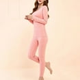 thumbnail image 2 of Honeeladyy Long Johns Women with Fleece,Women's Colorful Velvet Thermal Underwear, Plush Thickened Double-sided Brushed Warm Clothing Suit, Warm Autumn Clothes And Trousers, 2 of 4