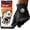 Black/Black, variant on Copper Tech Plus Golf Gloves Men (2nd Gen) | Copper Compression Joint Support Golf Glove (White/Black, Medium-Large, Left)