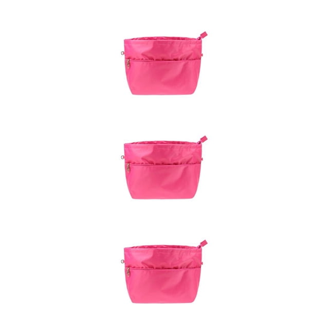 Baohd Expandable Purse Organiser With Zip Closure Convenient Storage For Handbag Waterproof Nylon Bag Cloth Storage Organiser rose red 3Set