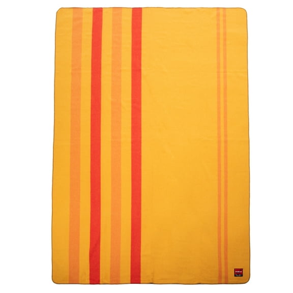 Swisslink Classic Wool Blanket Mustard Yellow Orange Stripes Wool
