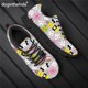 thumbnail image 1 of Zapatos Doginthehole con estampado de dientes dentales rosas para mujer, planos, para primavera y otoño, informales, con cordones y logotipo personalizado, 1 of 6