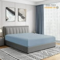 thumbnail image 2 of Fitted Sheets, 500-TC Egyptian Cotton, Full XL (54" x 80") Size Fitted Sheet, 1-PC Fitted Sheet Only, Full XL Size Size Fits 13-15" Deep Pocket Sheets, French Blue, 2 of 4