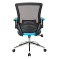 thumbnail image 4 of Black Screen Back Manager's Chair with Blue Faux Leather Seat, 4 of 7