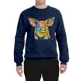 thumbnail image 3 of Dean Russo The Pig Animal Lover Unisex Crewneck Graphic Sweatshirt, Vintage Heather Navy, Large, 3 of 6