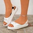 thumbnail image 4 of Hurxie Women's Slingback Dress Shoes | Sandals with Bows for Women| Casual Flat Shoes for Women | Almond Toe Slingback | Detachable Ankle Strap White 9.5, 4 of 8