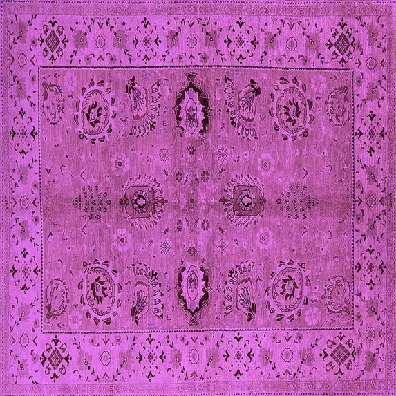 Ahgly Company Indoor Square Oriental Purple Traditional Area Rugs, 8' Square