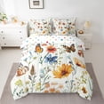 thumbnail image 2 of Feelyou Groovy Daisy Flower Bedding Comforter Set 7pcs, Spring Butterfly King Bedding Sets, 2 of 8