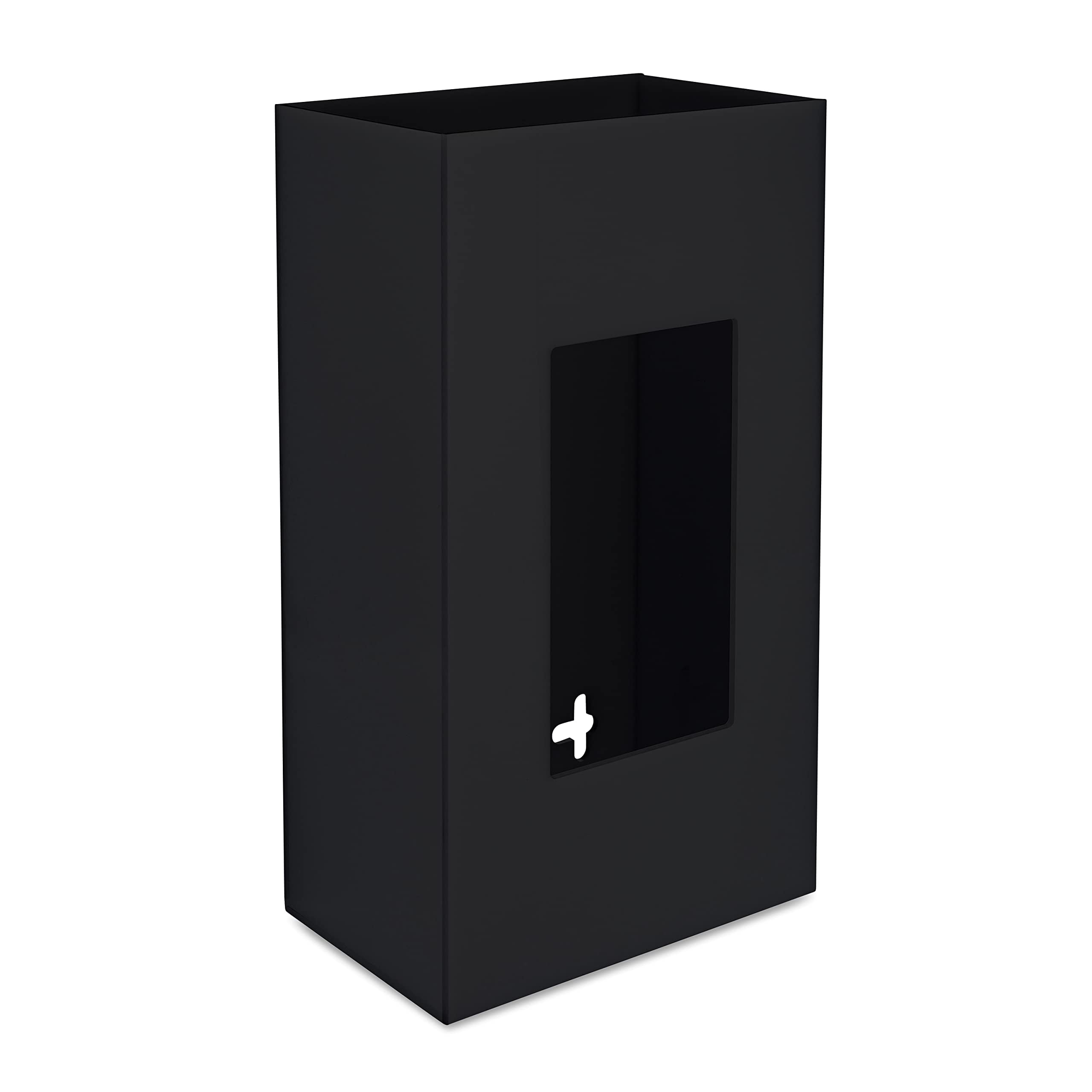 SimplyImagine Acrylic Wall-Mountable Disposable Glove Holder with Hardware, Black, 1 Count