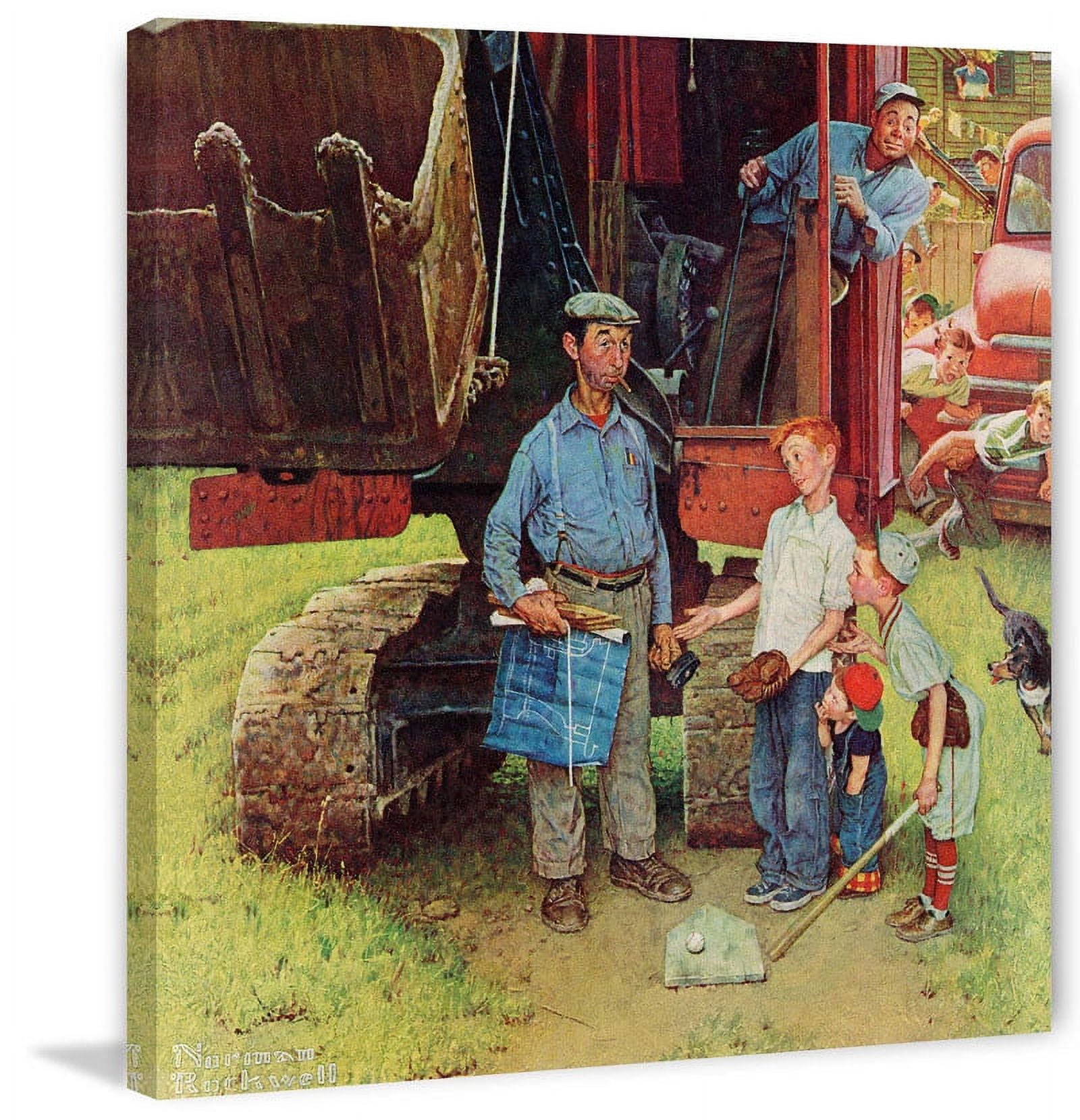 Marmont Hill "Construction Crew" by Norman Rockwell Painting Print on Canvas