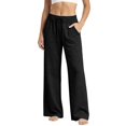thumbnail image 5 of Women's Workout Sweatpants Wide Leg Relaxed Fit Straight Leg with Pockets Athletic Lounge Pants, 5 of 8
