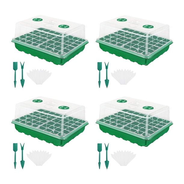 La Semilla Planta Flores Cultiva Caja Bandejas Inicio Plántulas 24/48 Agujeros Con Cúpula Humedad para Las Semillas Que Crecen Comenzando
