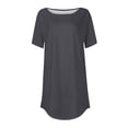 thumbnail image 4 of Tittly T Shirts for Women Graphic Tees Women's Pure Color Fashionable Casual Round Neck Short Sleeve Top Tshirts Shirts Womens Tops Grey XL, 4 of 5