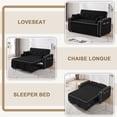 thumbnail image 4 of DEALTOPS Pull Out Sofa Bed, Convertible Loveseat Sleeper with Cup Holders and Usb Ports, Black, 4 of 8