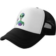 thumbnail image 1 of Trippy Alien Color Mesh Back Trucker Cap Baseball Cap, 1 of 8