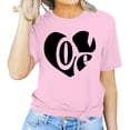 thumbnail image 1 of Meichang Valentines Day Tee-Shirt Femme Imprimé Cœur Mignon Col Rond Manches Courtes Vacances T-Shirts Valentines Day, 1 of 4