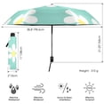 thumbnail image 3 of Flowers Green Background Folding Umbrella UV50+ Waterproof Sun Protection Auto Open Close Compact Fiberglass Frame, 3 of 8