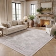 thumbnail image 2 of Kelno 8'x10' Area Rugs Vintage Living Room Rug Washable Low Pile Indoor Carpet Non-slip Soft Rug Bedroom Dining Room, Beige, 2 of 9