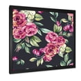 thumbnail image 2 of Designart 'Red VIntage Roses and Berries On Black Background' Farmhouse Framed Art Print, 2 of 4