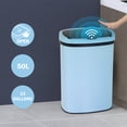 thumbnail image 1 of 13 Gallon Kitchen Trash Can Automatic Stainless-Steel Garbage Can with Touch-Free & Motion Sensor, Anti-Fingerprint Mute Designed Brushed Waste Bin for Home, Blue, 1 of 10