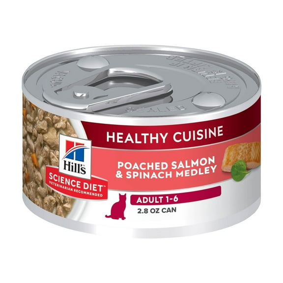 Hill's Science Diet Healthy Cuisine Poached Salmon & Spinach Medley Wet Cat Food, 2.8oz Can 24pk