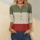 thumbnail image 1 of Fiudx Liquidación de Ahorros de Verano Camiseta Holgada de Manga 3/4 con Botones Estampados para Mujer, 1 of 4