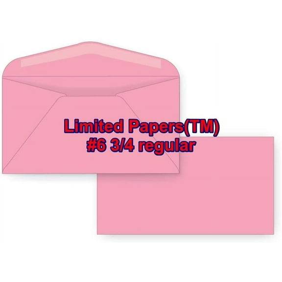 Limited Papers (TM) #6 3/4 Regular Envelope - Pastel - 24# (3 5/8 x 6 1/2) - Business Series (Pink, 250)