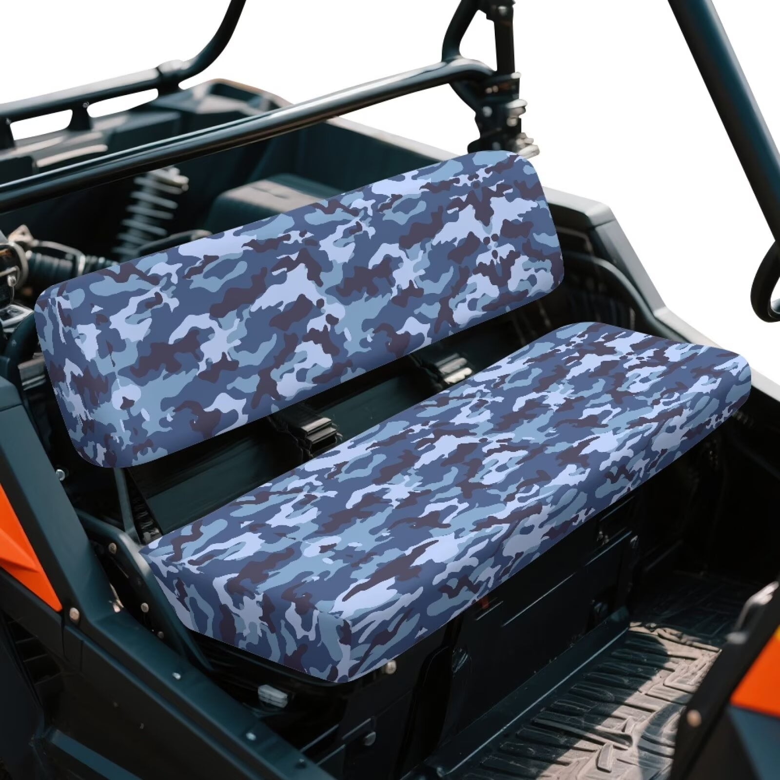 Uorisanigo UTV Bench Seat Cover Set Compatible with Kawasaki Mule 3010 Diesel 4x4 2003-2008 Blue Camouflage Print Mule Seat Cover All Season Weather Proof Covers Easy Installation