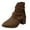 Brown, variant on Roman Mid Calf Combat Boots for Women 2025 Vintage Buckles Color Block Leather Pointed Toe Chunky High Heel Riding Booties Brown Size 6