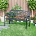 thumbnail image 5 of Hi-Line Gift Ltd. Iron Symphony- Steel and Cast Iron Garden Bench in Timeless Black, 5 of 5