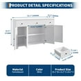 thumbnail image 2 of 55" Modern Buffet Cabinet - Minimalist Sideboard with 3 Drawers & 4 Doors, Adjustable Shelves Storage Console for Kitchen, Dining & Living Room, 2 of 7