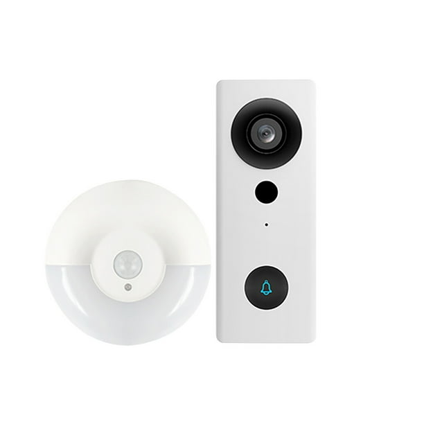 Ounissouiy Tuya Doorbell Smart Wireless Video Door Bell 1080P Timbre de seguridad para el hogar a prueba de agua, gris Electrodomésticos Blanco