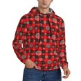 thumbnail image 2 of Wukai Snowflakes On A Buffalo Plaid Print Men Hoodies Fleece Sweatshirts Long Sleeve Sweaters Pullover Fall Outfits Winter Clothes-X-Large, 2 of 7