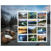 Wild and Scenic Rivers 1 Sheet of 12 USPS First Class Forever Postage Stamps Wedding Celebration (12 Stamps)