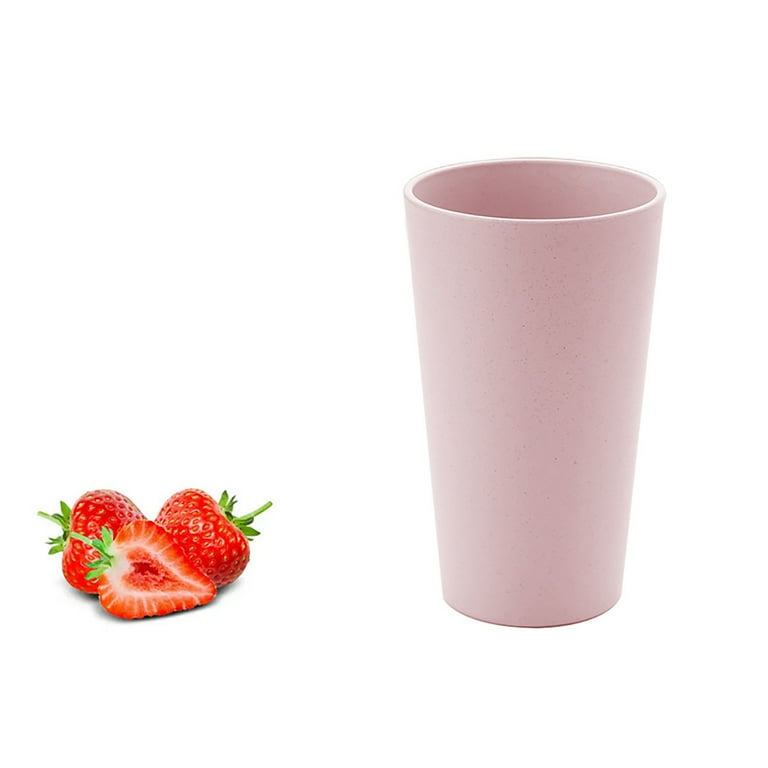 Wheat Straw Cups Unbreakable Drinking Cup Plastic Cups Reusable Dishwasher Safe Water Glasses (17 OZ)