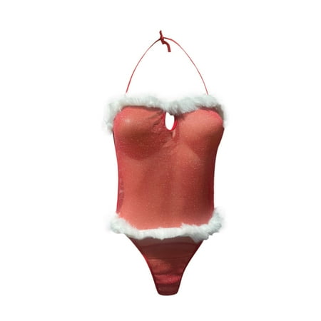 

Quealent Womens Lingerie Women Lingerie Sets with Garter Belt 3 Piece Lace Teddy Babydoll Bodysuit Red M