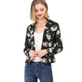thumbnail image 1 of INSPIRE CHIC Women's Allover Long Sleeve Notched Lapel Open Front Blazer, 1 of 6
