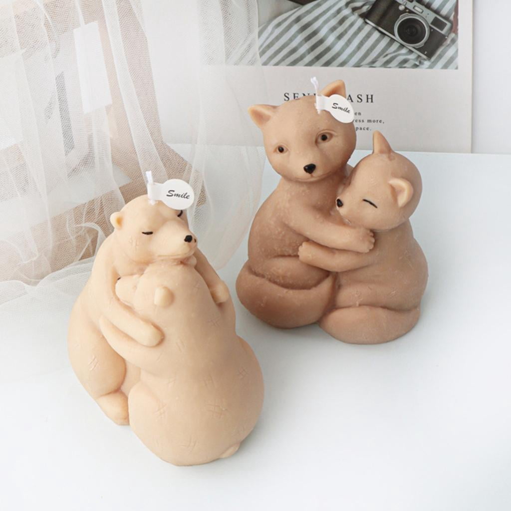 Osdhezcn Exquisite Aromatherapys Candle Mold Hug Foxes Bear Mold Animal Gypsum Ornament
