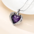 thumbnail image 4 of Cremation Jewelry for Ashes Pendant - Crystal Heart Urn Necklace with Mini Keepsake Urn Memorial Ash Jewelry, 4 of 6