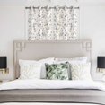 thumbnail image 4 of Gray Botanical Kitchen Curtains Short 54 Inch Length, Farmhouse Spring Summer Floral Leaves Grommet Top Bedroom Living Room Curtains, Light Filtering Cafe Curtain Drapes 2 Panels Set 84''x54'', 4 of 9