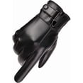 thumbnail image 3 of Men’s Winter Autumn Black Brown Smooth PU Leather Plus Thick Velvet Touch Screen Gloves, 3 of 5